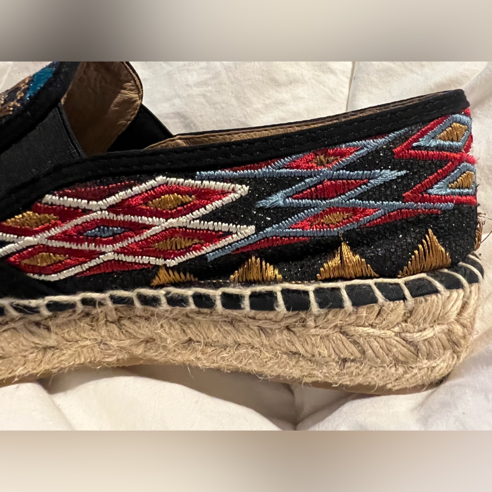 Johnny Was Black Aldorna Embroidery Espadrille Slip On  Shoe EUR 39 - Picture 11 of 12
